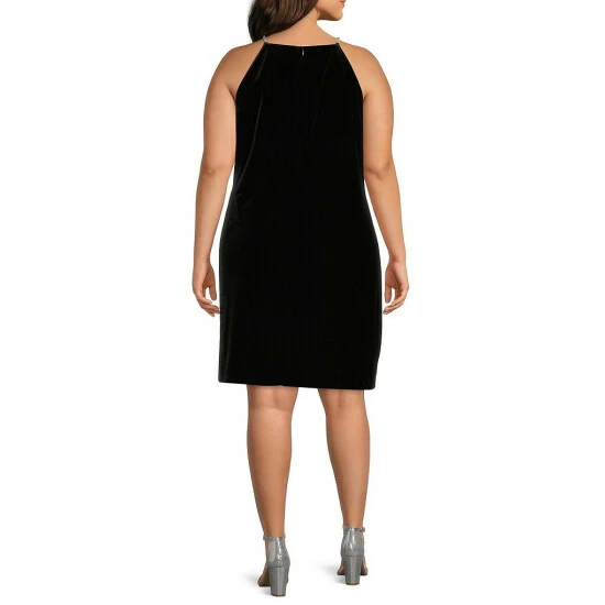 Wholesale ???? Alex Marie Laura Stretch Velvet Halter Plus Size ???? Dress Black ???? 2 Wholesale ???? Alex Marie Laura Stretch Velvet Halter Plus Size ???? Dress Black ???? - Image 2