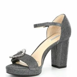 Promo ???? Alex Marie Janessa Glitter Mesh Jewel Buckle Platform ???? Dress ???? Sandals Pewter ???? 9 Promo ???? Alex Marie Janessa Glitter Mesh Jewel Buckle Platform ???? Dress ???? Sandals Pewter ???? -Alex Marie shop unnamed file 869