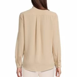 Best Pirce ⭐ Alex Marie Piper Solid Button Down Collar Long Sleeve Blouse Sandstone Tan ⭐ -Alex Marie shop unnamed file 904