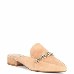 Top 10 ???? Alex Marie Catricia Suede Chain Detail Point Toe Mules Taupe ????