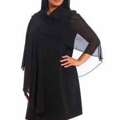 Budget ⌛ Alex Marie Plus Size Marilyn Chiffon Shawl Black ????