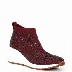 Buy ???? Alex Marie Halika Rhinestone Embellished Knit Wedge ???? Sneakers Merlot ???? -Alex Marie shop unnamed file 96