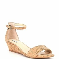 Cheap ???? Alex Marie MairiTwo Cork Ankle Strap Wedge ???? Sandals Natural/gold ⭐