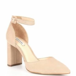 Wholesale ❤️ Alex Marie Genevie Suede 2 Piece Block Heel Pumps Black ????